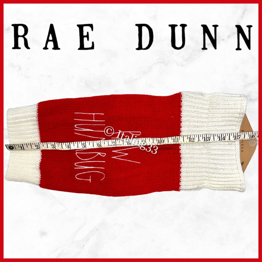 Rae Dunn Dog Sweater PAW HUMBUG Sz XSmall Winter Coat Clothing Red & Cream NEW - Picture 5 of 10